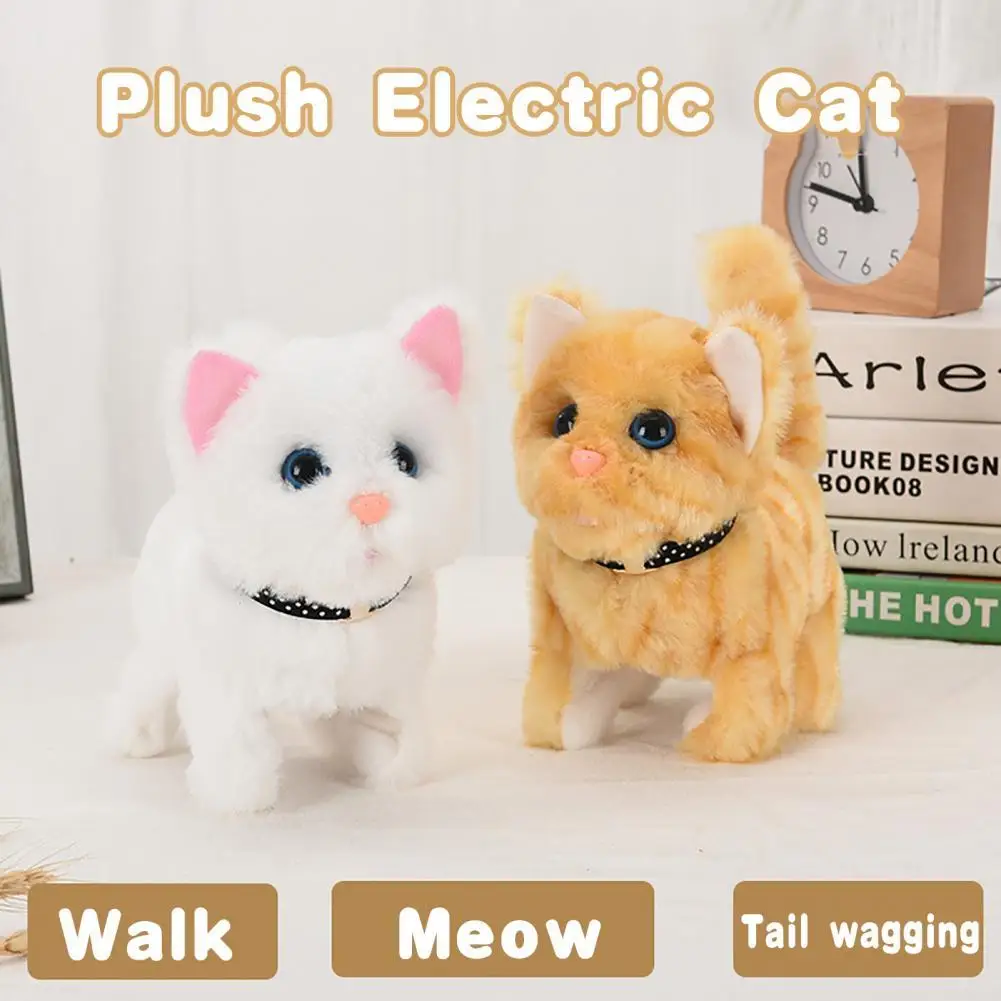 Cute Electronic Pet Voice Control Robot Cat Barking Walking Simulation Smart Dog Interactive Plush Toy Baby Kids Birthday Gift