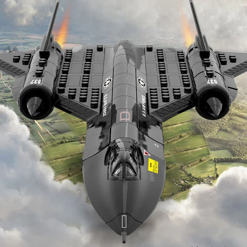 F-12 aircraft Boy SR 71 building block military series Blackbird fighter assembled toy ultra high-speed reconnaissance aircraft