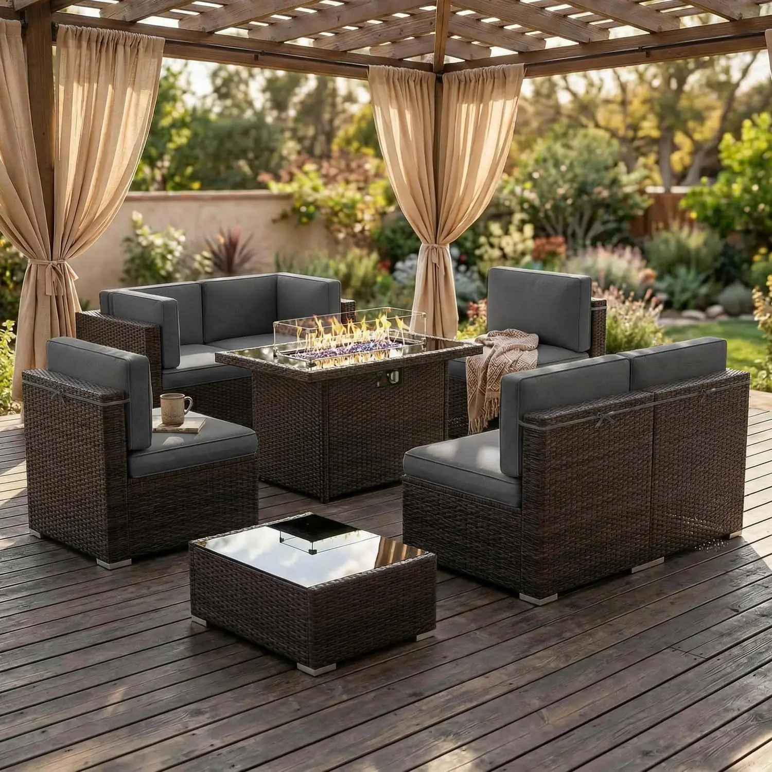 8-Piece Patio Furniture Set With 44