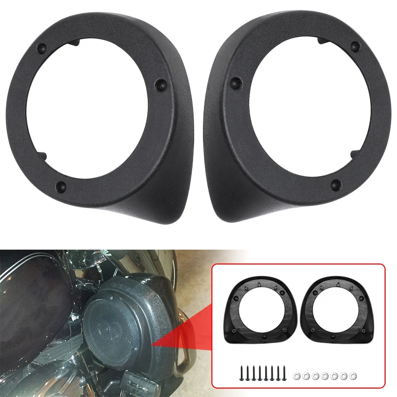 

Motorcycle Black 6.5" Lower Fairing Speaker Pods Cover For Harley Touring Electra Street Glide 1996-2022 ABS Plastic