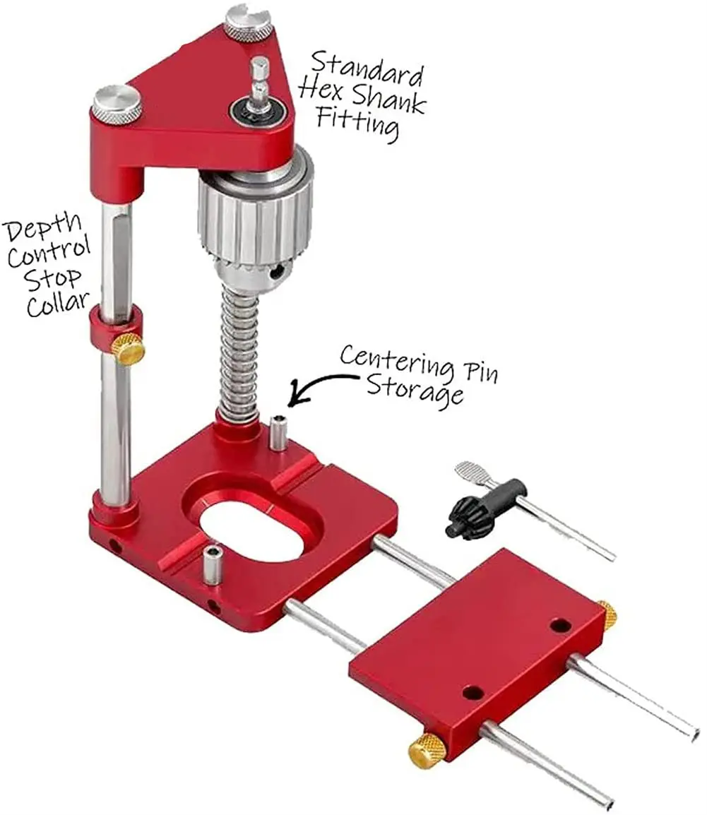 Imagem -06 - Alumínio Alloy Drilling Guide Locator Carpintaria Broca com Escala Preciso Posicionador Passador Jig Perfurador Conveniente Diy