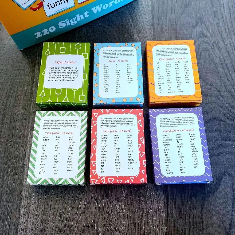 Paper Sight Word Flash Cards Animal English Montessori Cards Sight Word Games Miniature Durable Early Baby Flash Cards