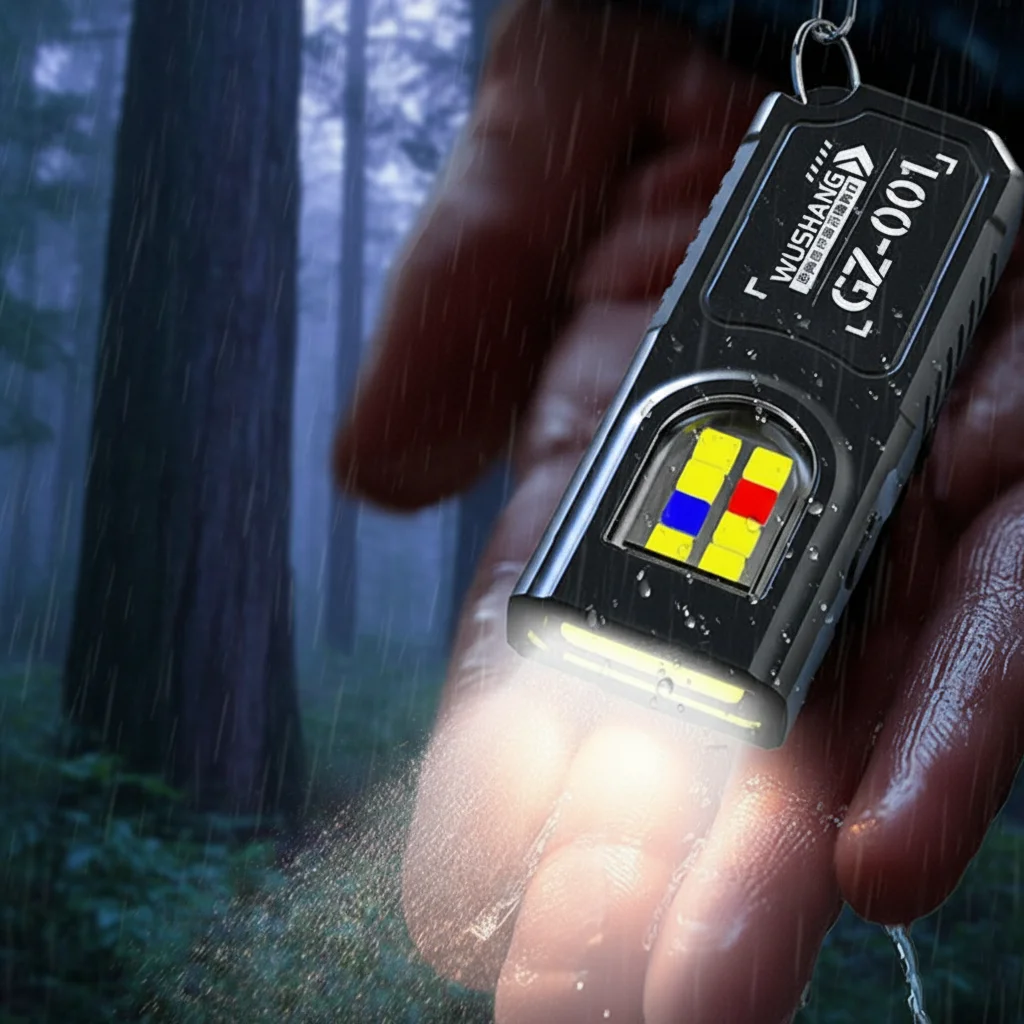 مصباح يدوي صغير بسلسلة مفاتيح LED USB-C قابل لإعادة الشحن 600Lm مصباح شعلة محمول للجيب ضوء عمل بدون استخدام اليدين مع مغناطيس #3