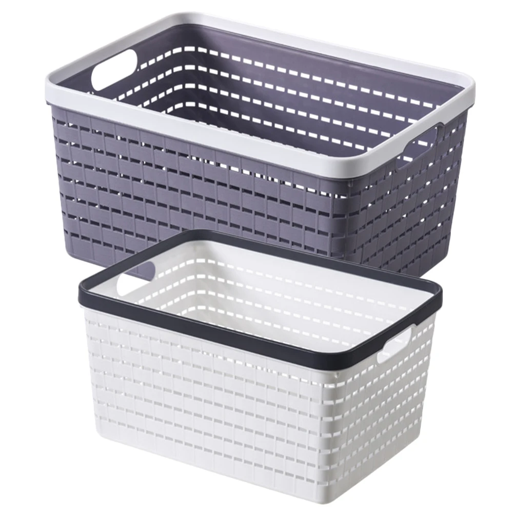 

Plastic Storage Baskets SmallBins Bathroom Home CutoutH ToyOrganizing Lightweight Kitchen Bedroom Closet Pantry