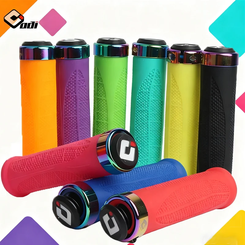 

ODI Silicone Lock On Bicycle Grips Shock Absorption Purple Anti-Slip Handle Grip for Mountain Road Bike Handlebar 22.2mm