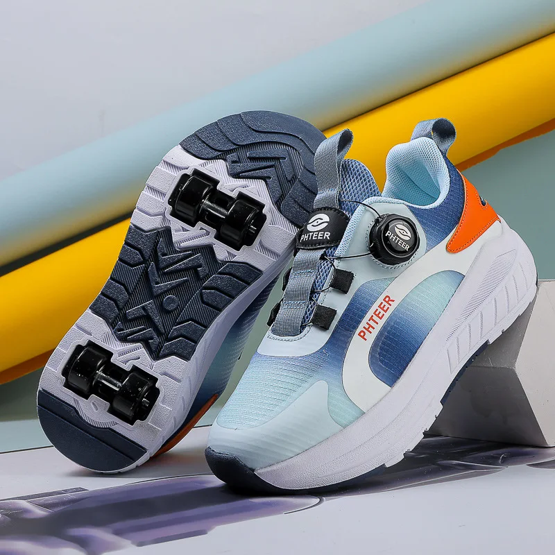 Children's Transformable Shoes Kids Four-Wheel Speed Shoes Boys and Girls Sneakers Child Roller Skates
