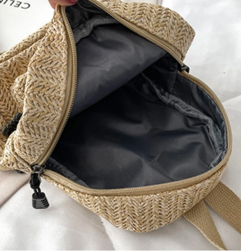 Sac à Dos Tissé avec Nom Personnalisé pour Fille, Bandoulière Simple et Décontracté, Double, Solide et à la Mode