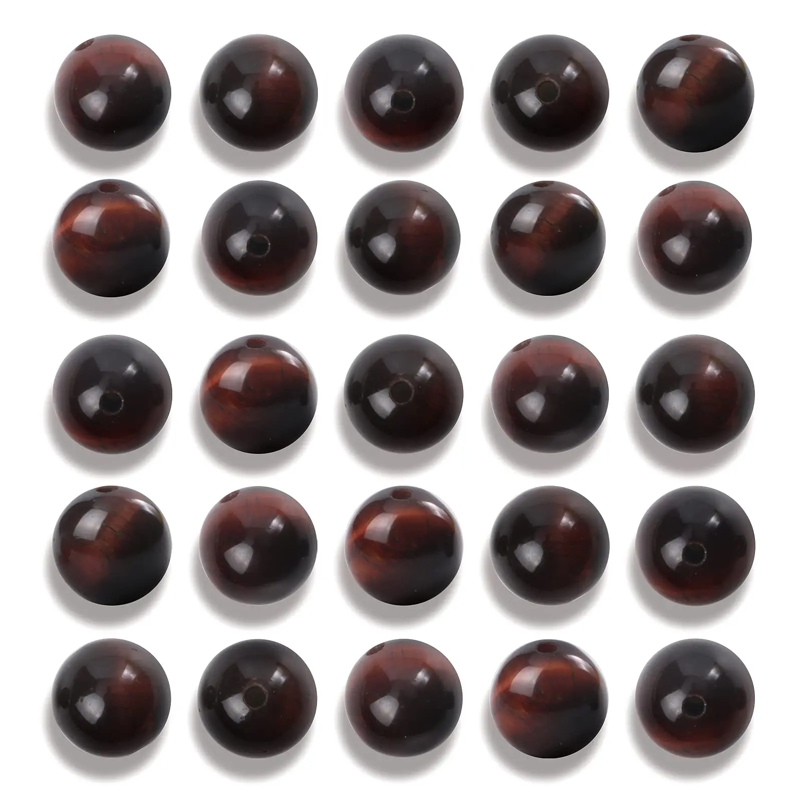 Red Tiger Eye Beads Natural Stone Loose Round Bead With Elastic Thread For Jewelry Supplies Making Bracelets Necklace 4/6/8/10mm