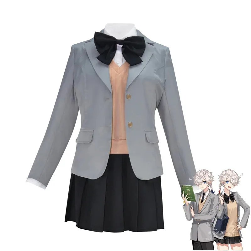 게임 XIV Alphinaud Alisaie Leveilleur 코스프레 의상 일본 학교 유니폼 가발 남자 여자 캠퍼스 정장;2k,j'x.8;