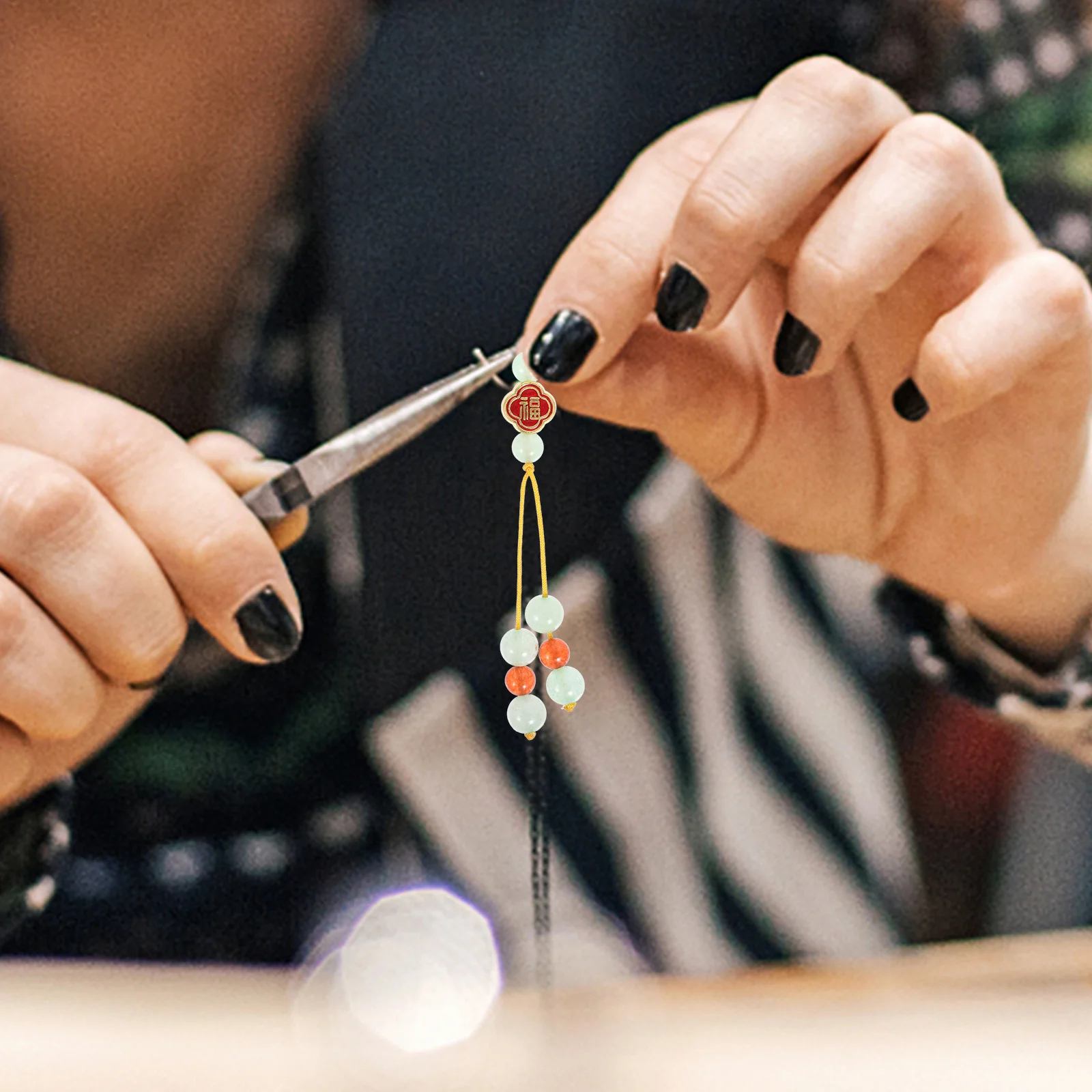 2 قطعة قلادة الصينية شرابة فنغ شوي معلقة حلية محظوظ عقدة سيارة الديكور حقيبة حفلات الزفاف سحر