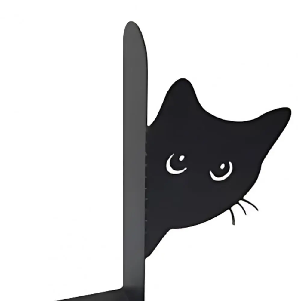 Scratch-resistant Book Holders Whimsical 3d Cat Bookends Set Sturdy Metal Decorative Book Stand Powder-coated Durable for Home