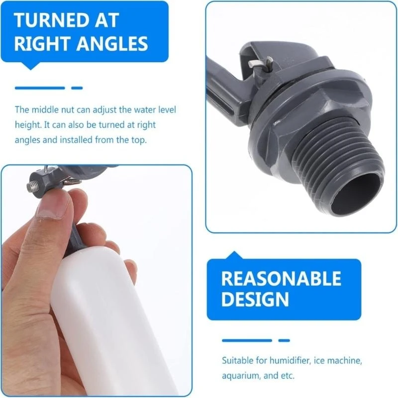 4 قطع صمامات كرات تعويم بلاستيكية صغيرة لأنظمة الري وخزانات المياه