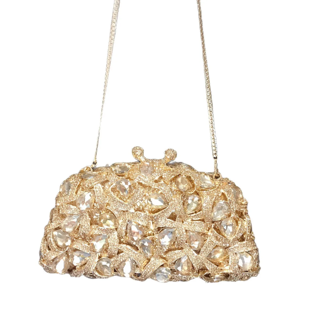 

Diamond Dinner Bag Hollow Metal Diamond Enlaid Banquet Clutch Dress Crystal Chain Bag Crystal-Embellished Party Clutch Sac Femme