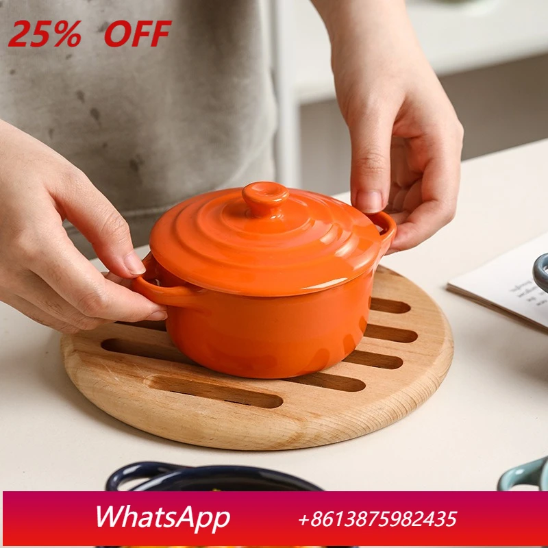 

LTT water-proof stew cup Light luxury ceramic small soup cup Binaural stew pot with lid Household