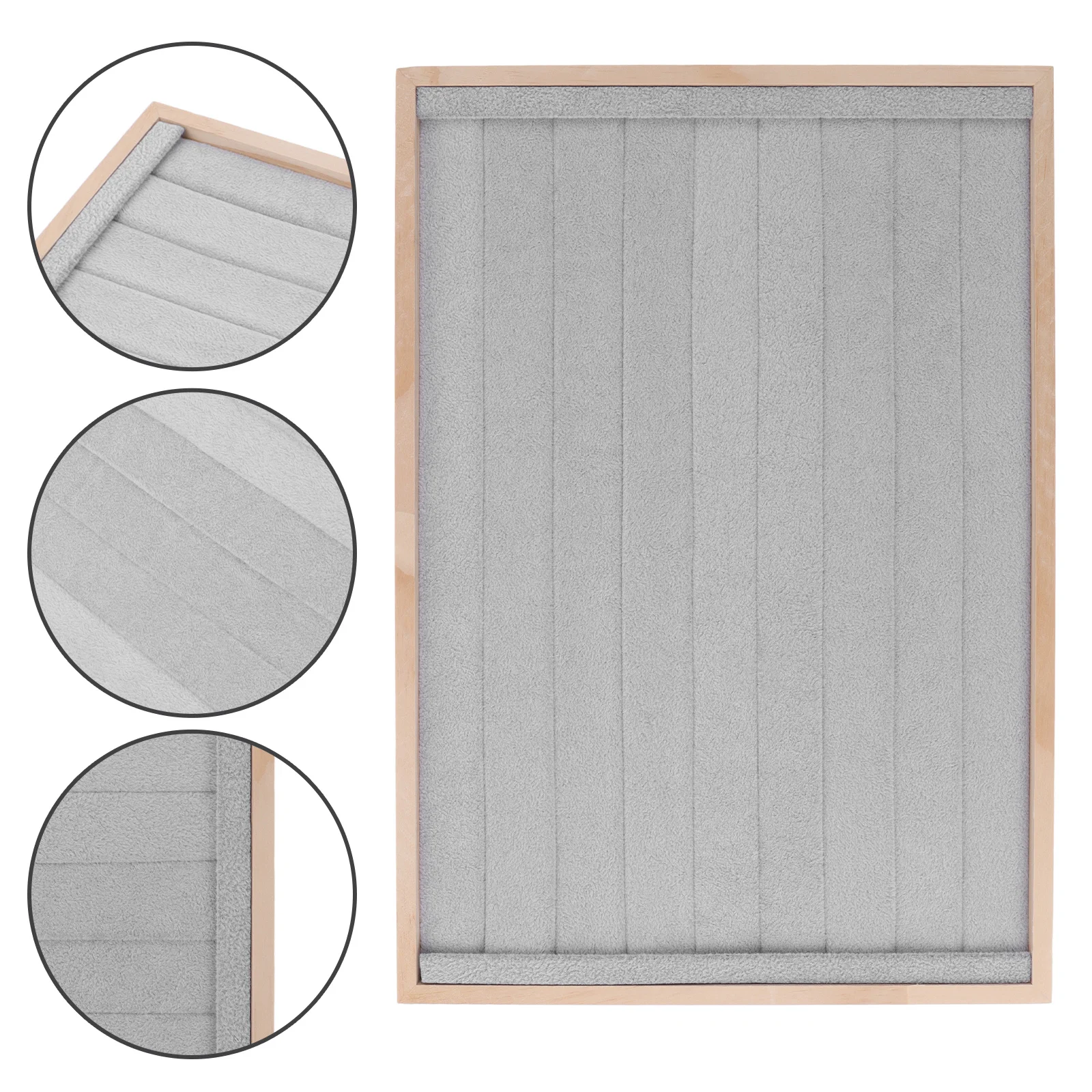 PU Wooden Ring Tray Large Capacity Jewelry Organizer Tray Sponge Protects Rings Display Ring Holder Earring Organizer