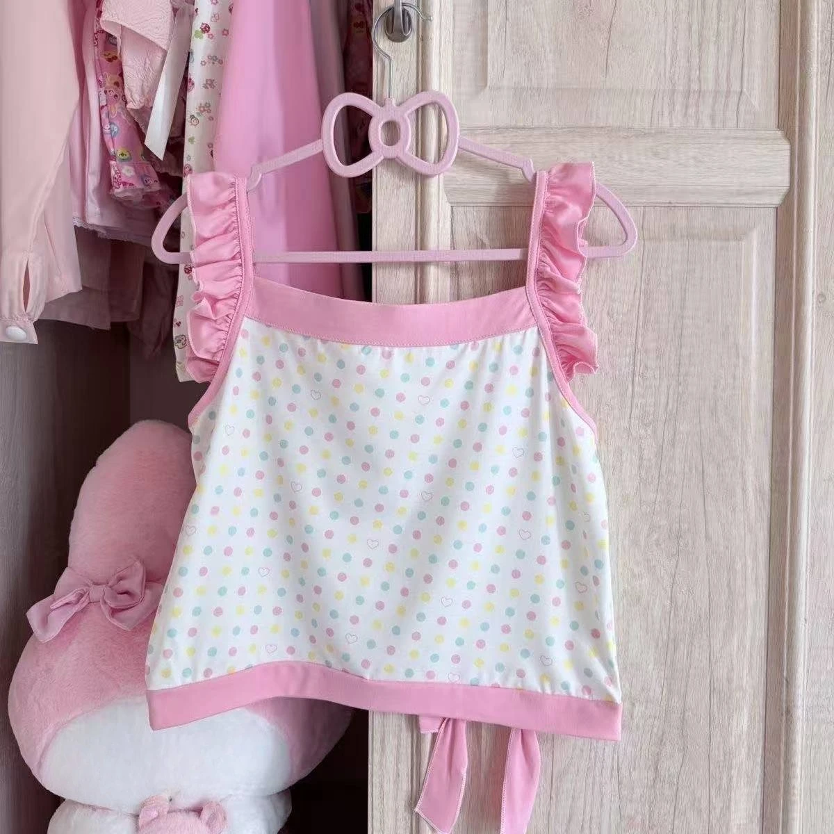 Cute Fairy Grunge Lolita Tops Women Japanese Ruffle Spliced T-shirt Y2K Sweet Style Daily Clothing
