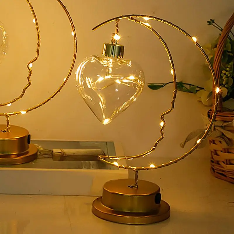 

Ид мусульманский фестиваль Раманда настольная лампа Золотая луна ночник украшение для праздника Рождественская атмосфера стильное освещение