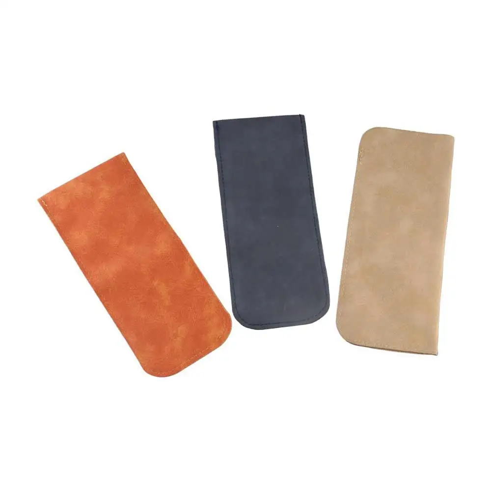 작은 직사각형 PU 가죽 안경 가방 커버 소프트 선글라스 가방 간단한 스타일 벨벳 안감 안경 홀더 야외