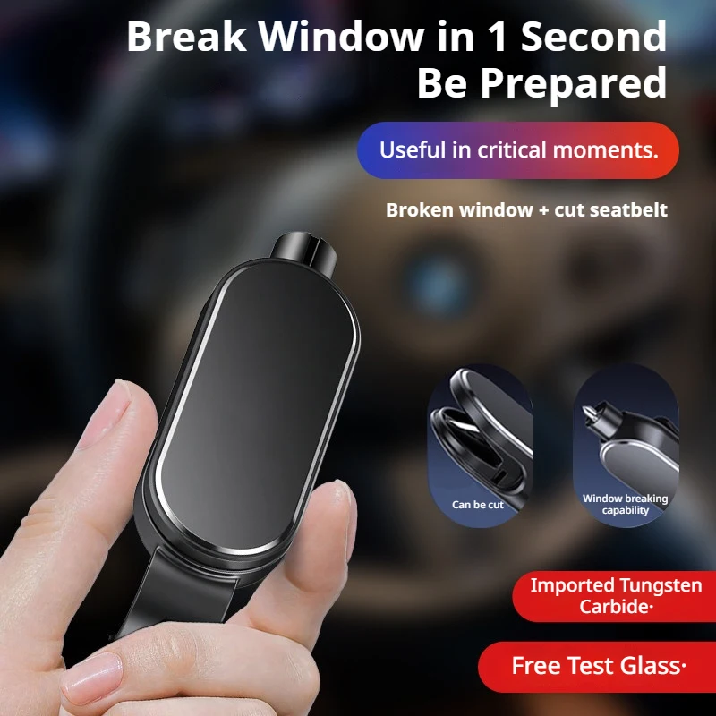 1 Pack Compact Car Escape Safety Hammer 2‑in‑1 Window Breaker & Seat Belt Cutter Emergency Rescue Tool Vehicle Interior Safety A