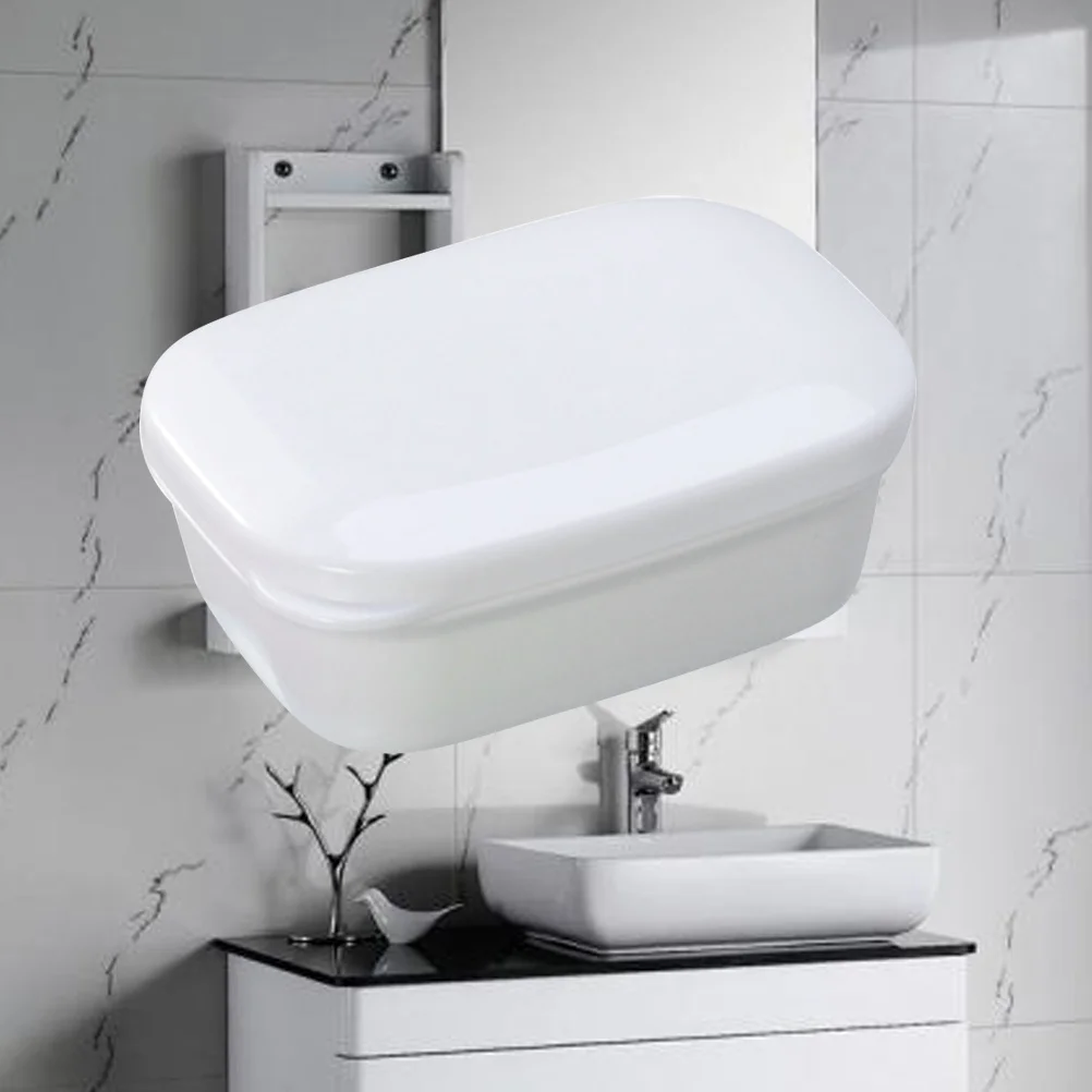 

Portable Soap Box Waterproof Leak Proof Lightweight Removable Lid PP Soap Dish for Bathroom Shower Home Outdoor Travel White