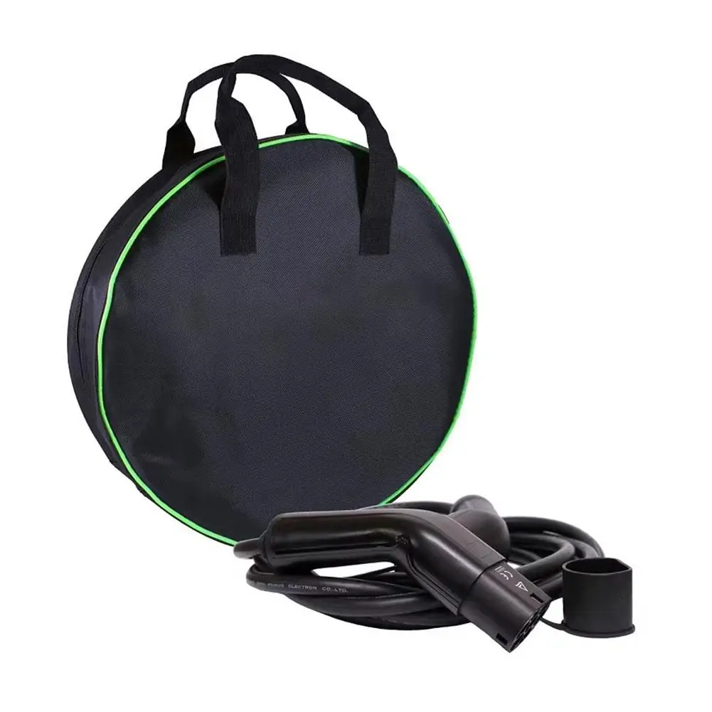 Waterproof EV Cables Bag Waterproof EV Car Rechargeable Gun Storage Organizer  Round Car Tools Organizer Storage Carry Bag