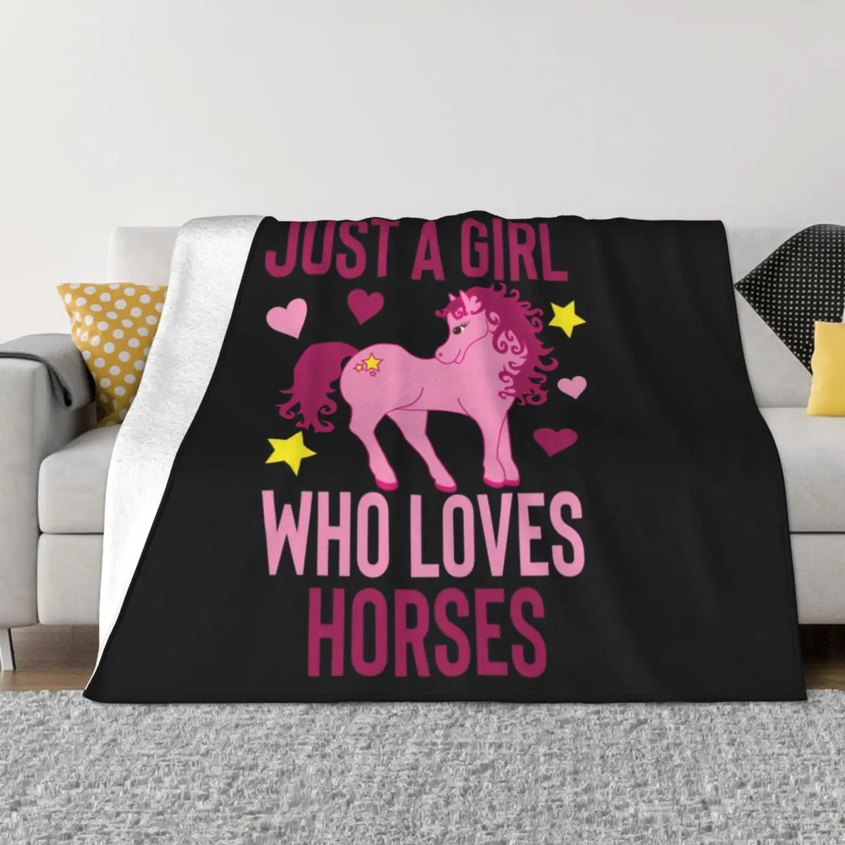 

Just A Girl Who Loves Horses Throw Blanket Fashion Sofas wednesday Summer Plaid Blankets