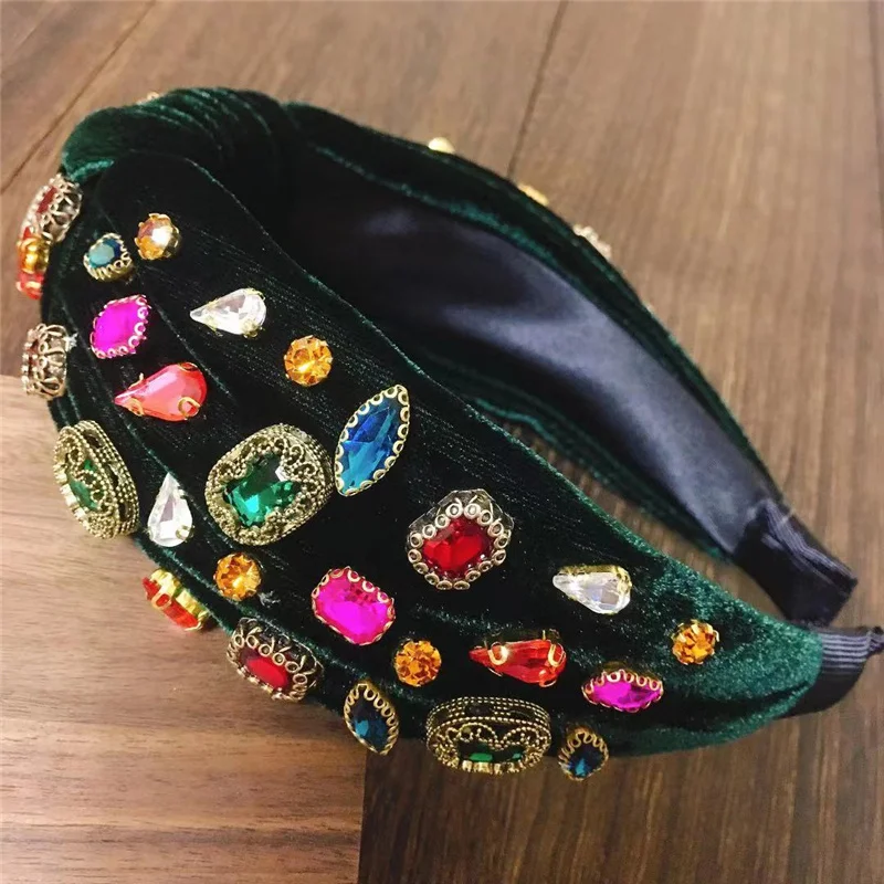 10 Styles New Design Retro Baroque Rhinestone Crystal Headbands For Women Cloth Hairband High Quality Headwear Hair Accessori