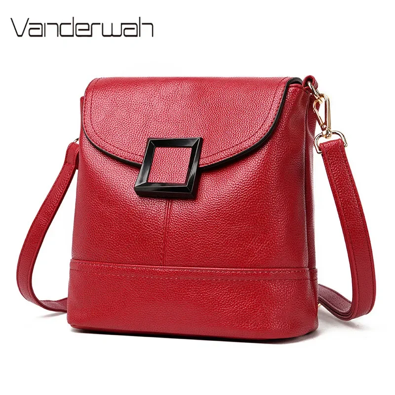 Soft Leather Purses and Handbags Luxury Designder Solid Shoulder Crossbody Bags for Women Ladies Messenger Bag High Quality Sac