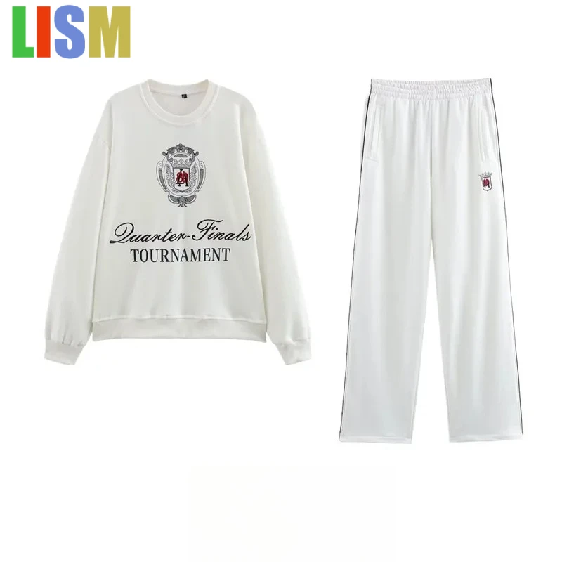 

LISM winter woman outfit tracksuit New in matching sets Embroidered Cotton Sweatirt Casual Sportswear Faionable pant sets