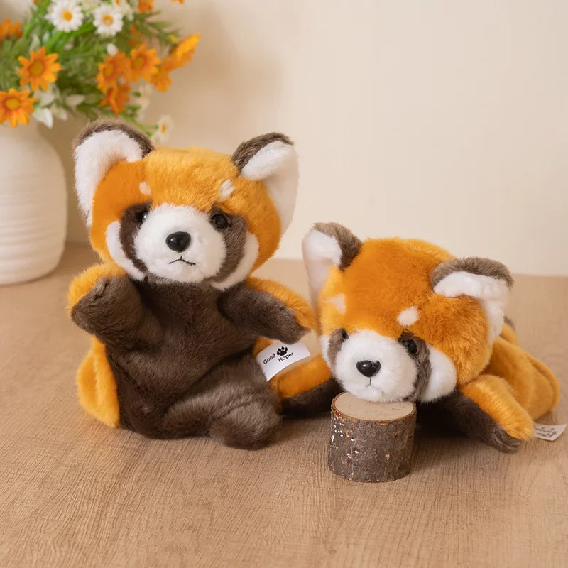 

Red Panda Hand Puppet Plush Toys Soft Cozy Cartoon Raccoon Glove Doll Lively Cuddly Children Game Props Funny Kindergarten Toys