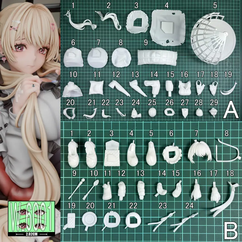 (In Stock) (W_6001) 1/6 Edith Sister Includes metal frame Unpainted Unassembled Garage Kit White Resin Model Kit