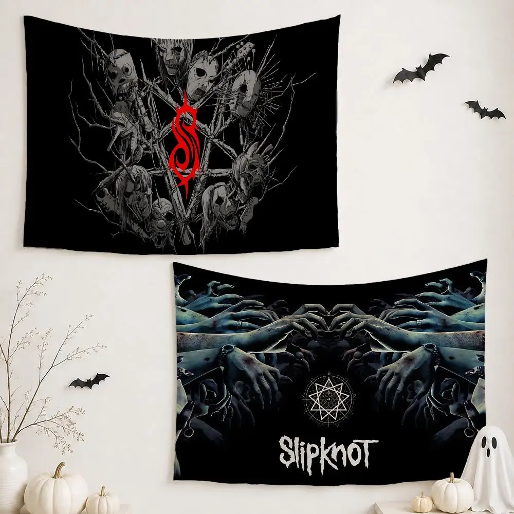 Rock Band S-Slipknot Tapestry Wall Hanging Tapestry Aesthetic Room Decor Banners for Bedroom Living Room Outdoor Party