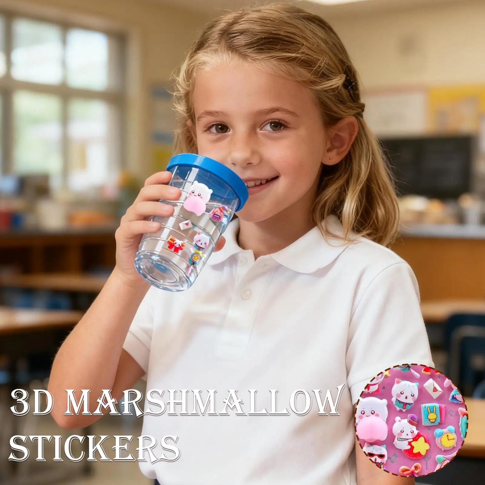 ملصقات ثلاثية الأبعاد كارتونية ثلاثية الأبعاد مضحكة قابلة لإعادة الاستخدام للأطفال ملصقات فقاعات القصاصات للحفلات والفصول الدراسية وأعياد الميلاد وعيد الميلاد والمنزل