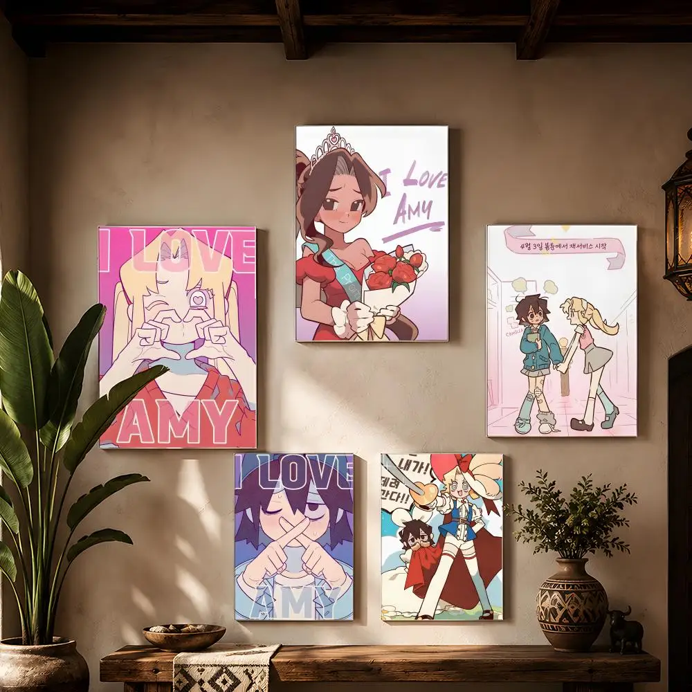 Gl Anime I Love A-Amy Poster HD Self Adhesive Wall Art Waterproof Removable for Bedroom Living Room Home Decor No Frame 1PC