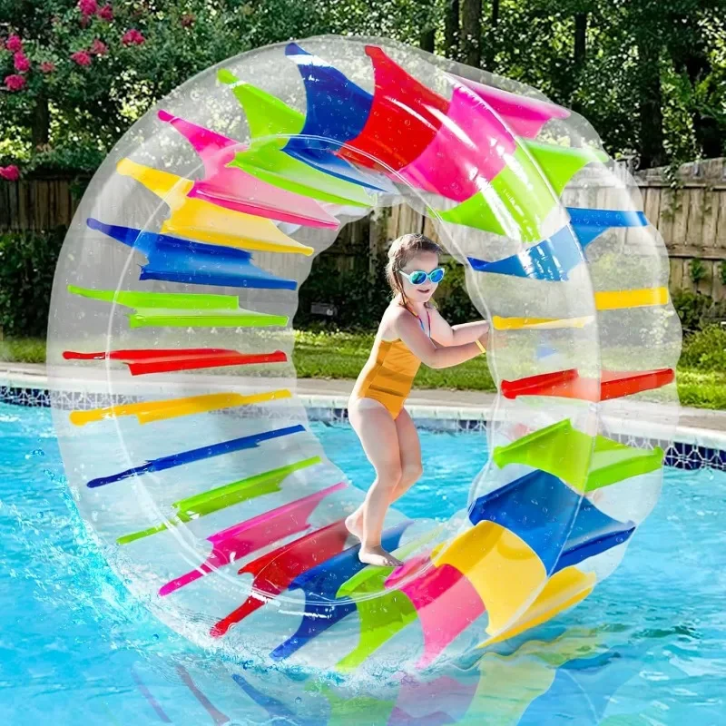 

Inflatable Wheel Roller Pool Floats Toys for Kids, Kids Pool Float Pool Games for Lake Beach Party Outdoor Summer Fun