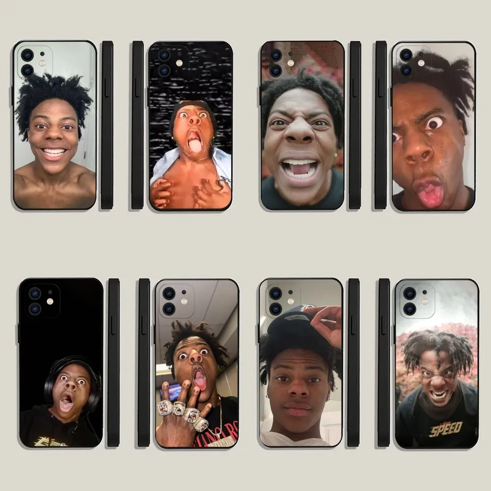 Ishowspeed Funny Phone Case For iPhone 15,14,13,12,11,Plus,Pro Max,XS,X,XR,SE,Mini,8,7 Soft Silicone Black Cover