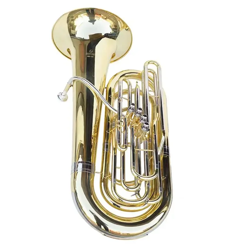 Gold lacquer 3/4 Tuba 4 Frontal Tone Bb tuba