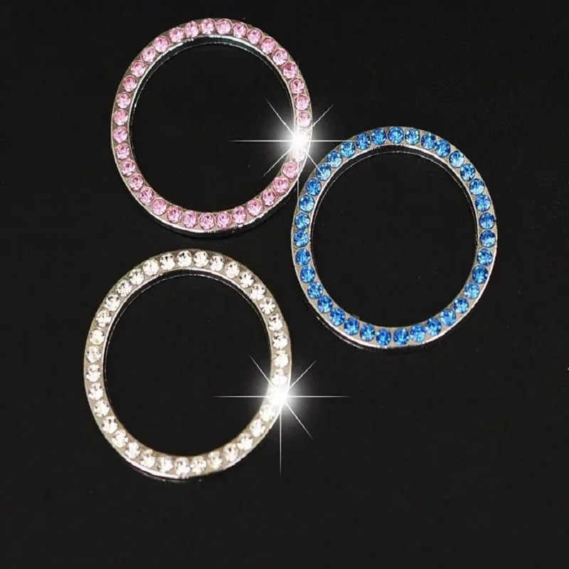 Car Start Button Decorative Sticker Car Interior Crystal Ignition Ring Sticker Supplies Universal One-Click Ignition Car Sticker