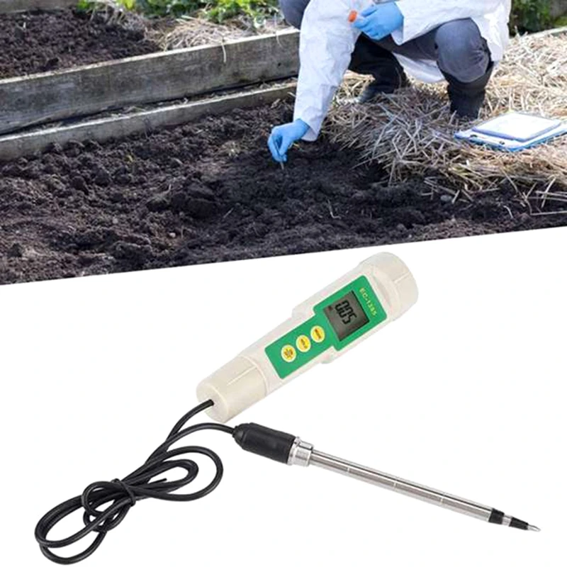 EC-3185 Soil Meter 3 In 1EC/TDS/CF Soil Tester Digital Garden Plant Soil Temperature Conductivity Tester With Probe