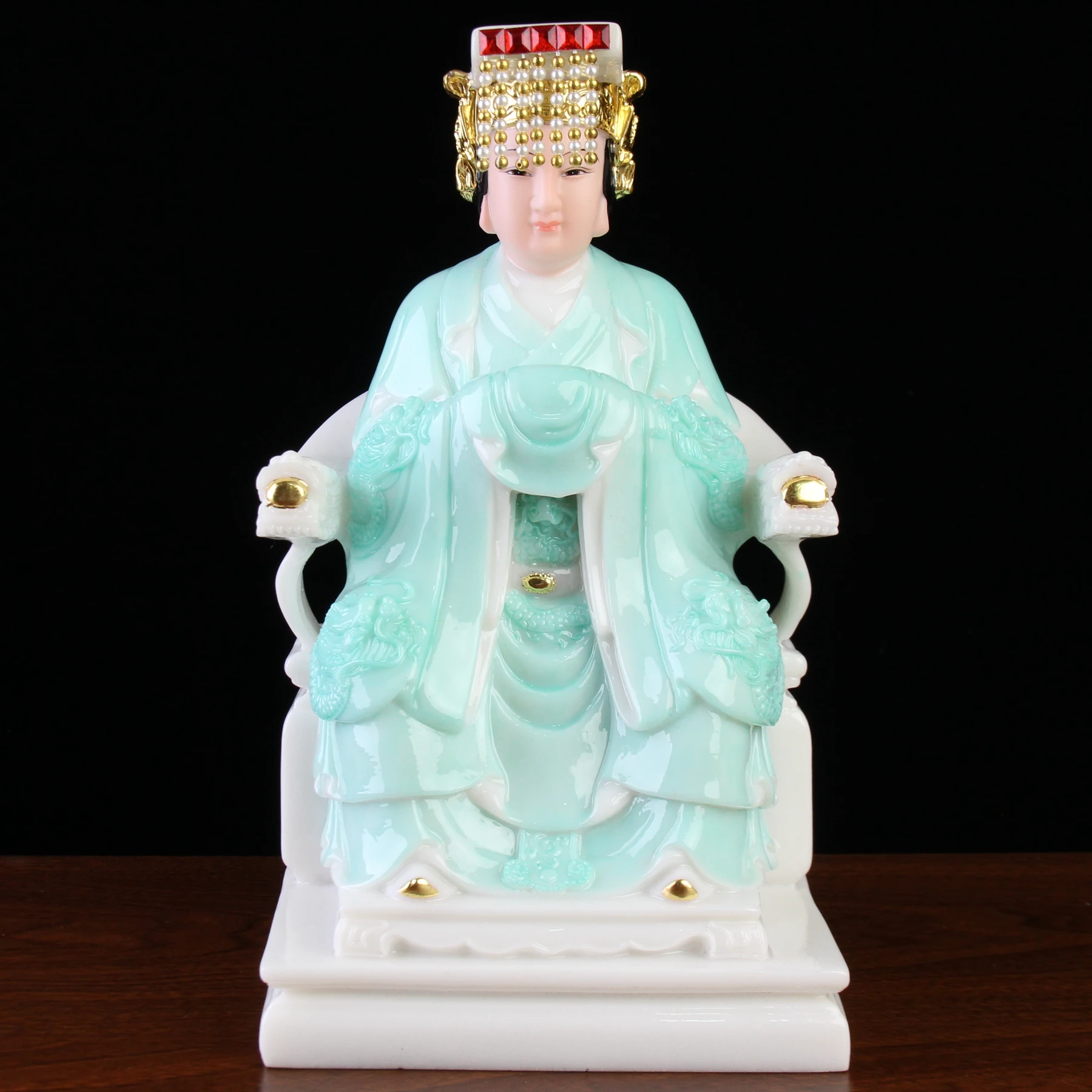 Wholesale buddha figure jade Goddess Matsu MAZU Guan yin God Southeast Asia HOME family Prosperity FENG SHUI statue