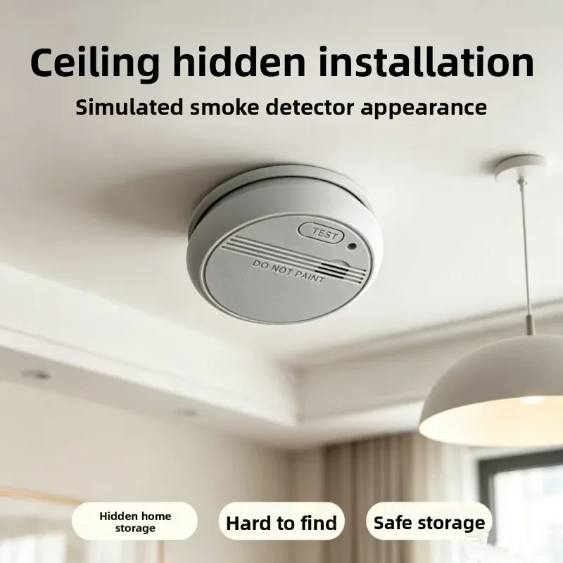 Simulated Smoke Detector Hidden Storage Box Realistic Secret Compartment Safe for Keys Cash Jewelry Home Security