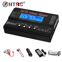 HTRC Balance Charger B6 V2 80W RC Discharge with Adapter+ 8 in 1 Cables + Battery Explosion Proof Bag RC Lipo Battery Charger