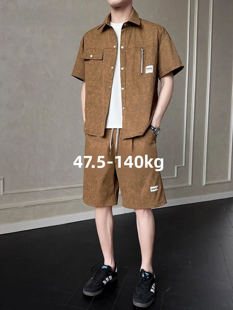 ensemble-chemise-et-short-de-travail-pour-homme-grande-taille-teint-fin-respirant-mode-estivale-decontracte-sportswear-fibre-de-polyester