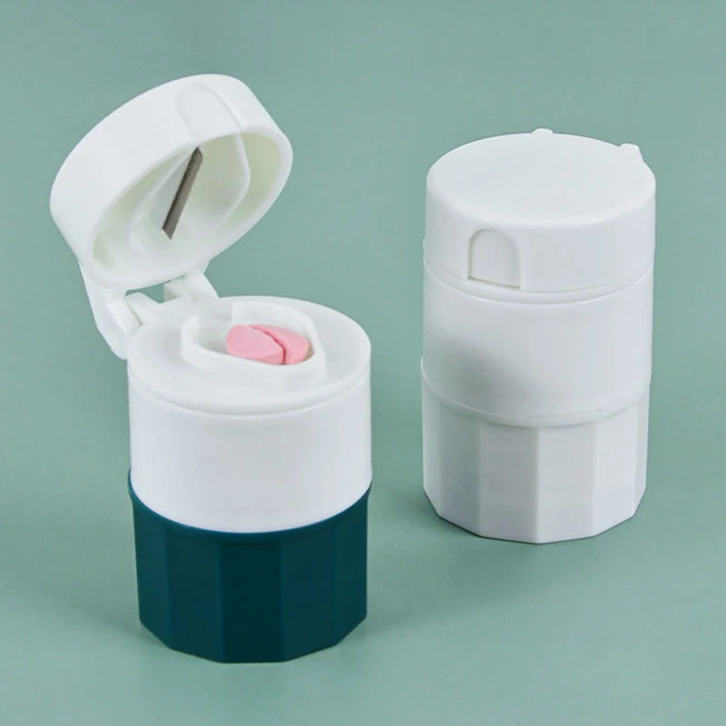 1Pc Multifunction 4 Layer Powder Tablet Grinder Powder Pill Cutter Travel Small Medicine Splitter Box Storage Crusher Separation