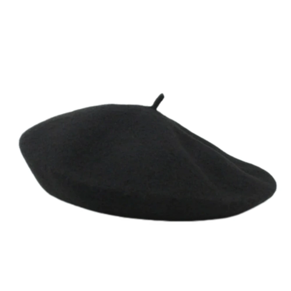 Vintage Wintermütze aus warmer Wolle, schlichte Baskenmütze für Damen und Mädchen, Künstlermütze, modische, lässige, einfarbige schwarze und rote Beanie-Mütze, Boinas Para Mujer – Detail 5
