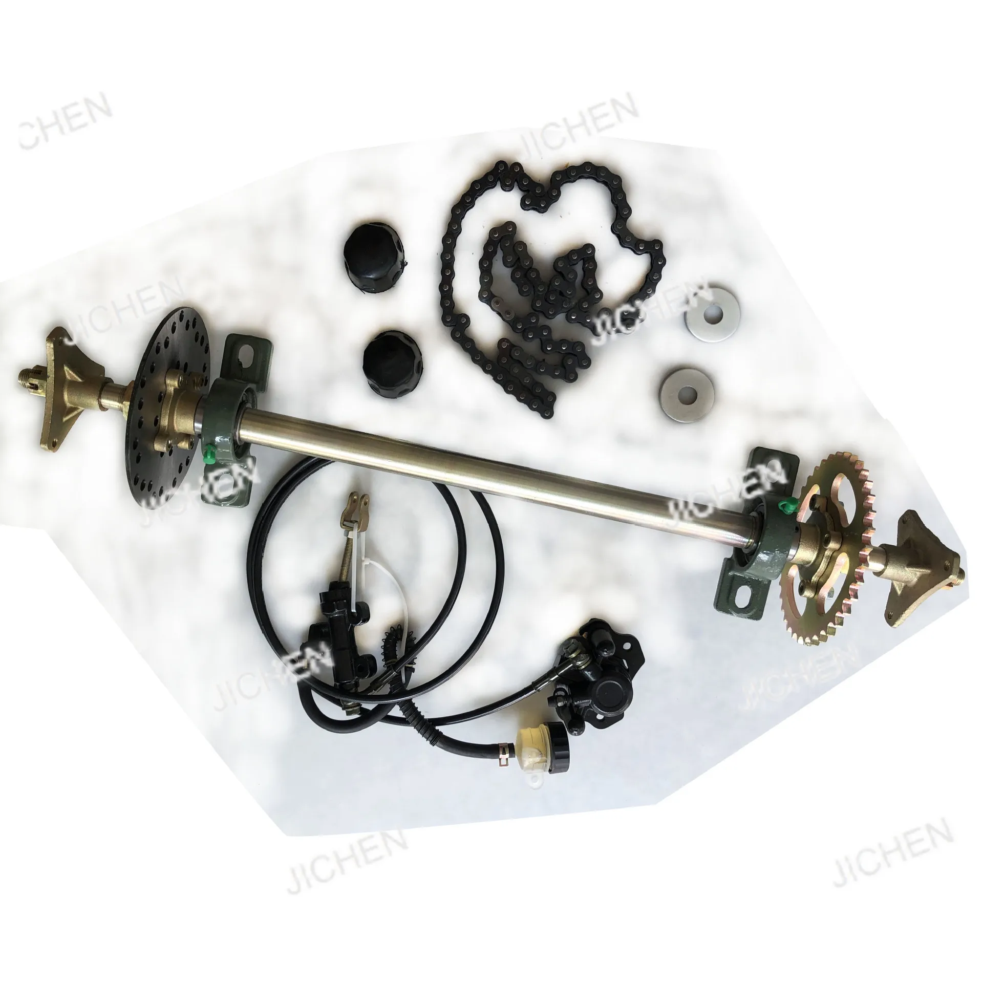 

Аксессуары для картинга «сделай сам», задняя ось, квадроцикл, модифицированный 74-сантиметровый задний мост, аксессуары 428 звездочки 27 задний мост