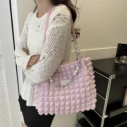 Women Shoulder Bag Quilted Padded Fashion Pleated Bubbles Cloud Shoulder Bags Large CapacityTote Bucket Designer Ruched Handbags