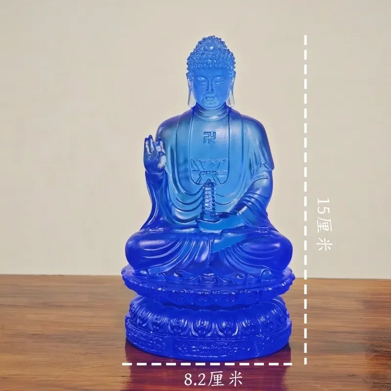 Glazed Buddha Statue Pagoda Style Desktop Ornament Ancient Method Ceramic Figure Home Living Room Display Decor Gift Han