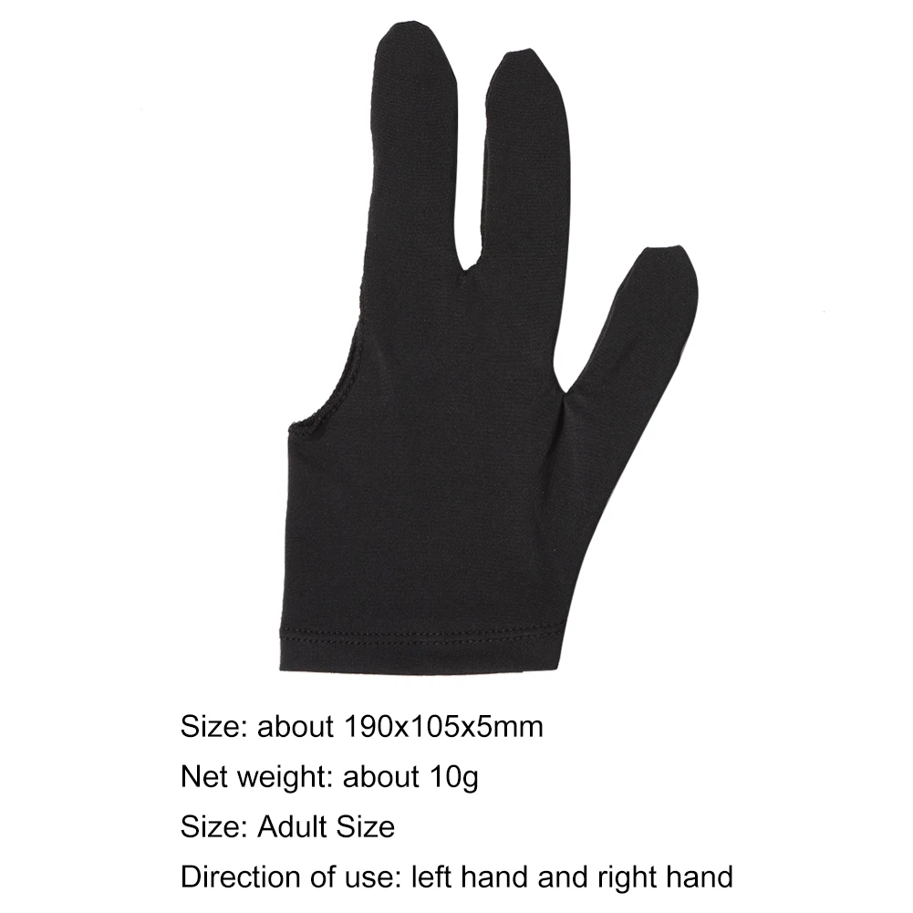 

3-Finger Open Lycra Snooker Billiard Gloves Left/Right Hand Universal Glove Hand Protector for Snooker Training