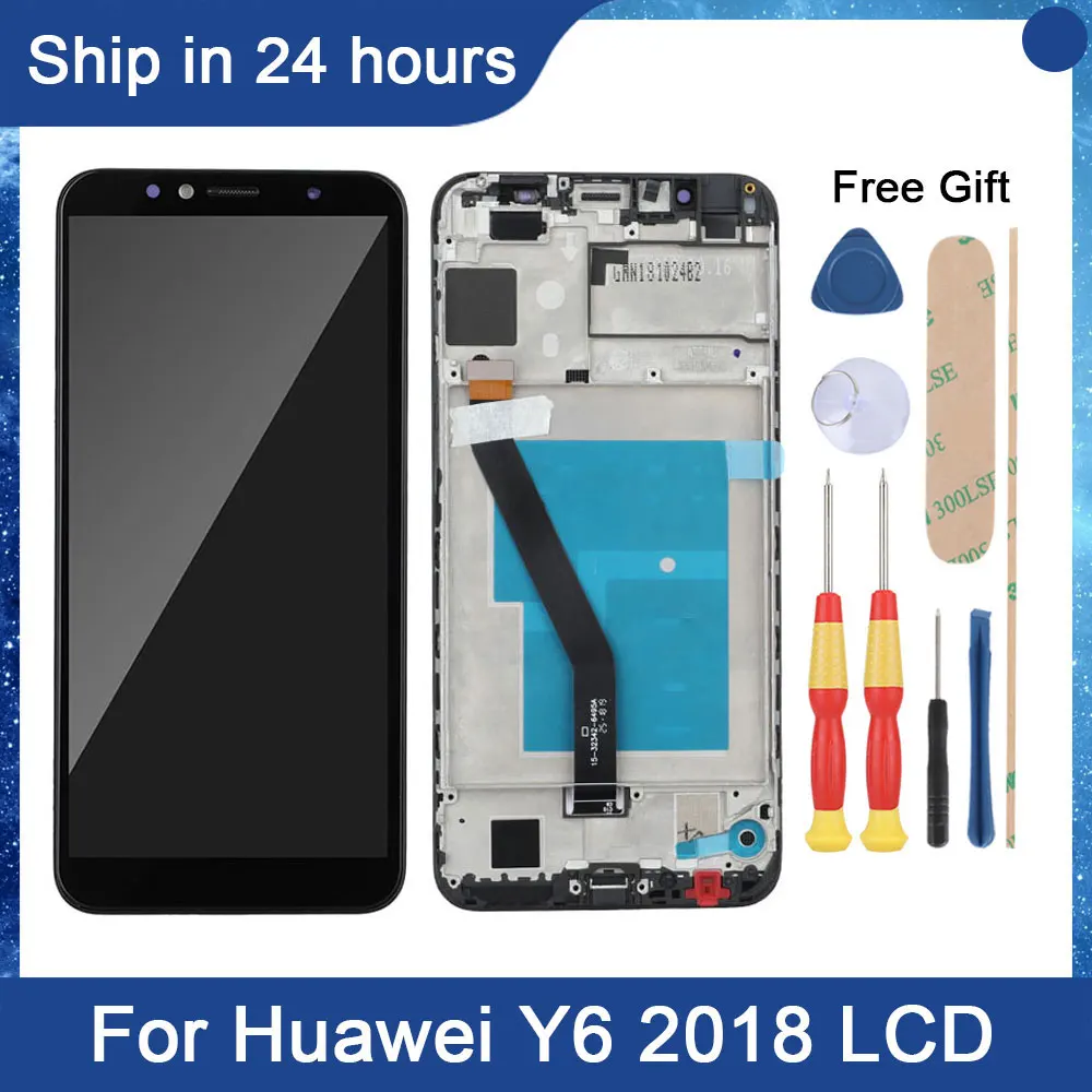 

AiNiCole 5.7'' For Huawei Y6 Prime 2018 LCD Display Touch Screen Digitizer Assembly Y6 2018 ATU L11 LCD Screen Replacement